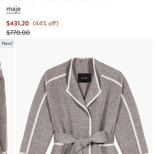 Maje double faced coat with trim